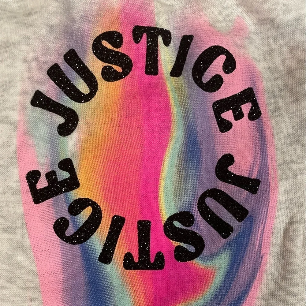 Justice Gray Multicolor Graphic Shorts Size Large (12/14) NWT